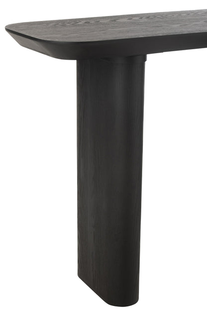 Console Large Fineer/Spar Hout Zwart - Sidetable - J-Line - livinglovely.nl