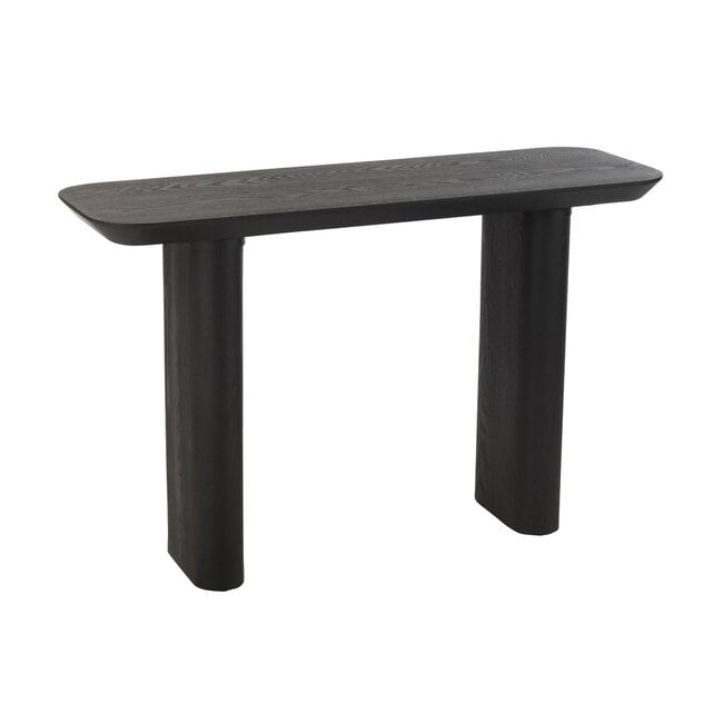 Console Large Fineer/Spar Hout Zwart - Sidetable - J-Line - livinglovely.nl