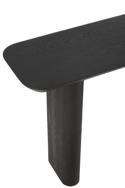 Console Large Fineer/Spar Hout Zwart - Sidetable - J-Line - livinglovely.nl