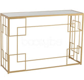 Console Lijnen Metaal/Glas Goud - Sidetable - J-Line - livinglovely.nl