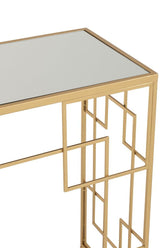 Console Lijnen Metaal/Glas Goud - Sidetable - J-Line - livinglovely.nl