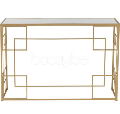 Console Lijnen Metaal/Glas Goud - Sidetable - J-Line - livinglovely.nl