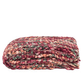 Dacy Plaid Gerecycled Polyester Framboos van PTMD, vooraanzicht, frambozenrode plaid van gerecycled polyester