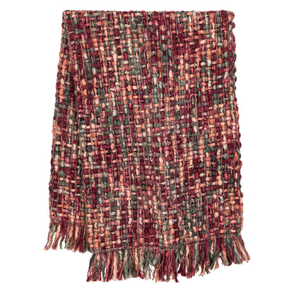 Dacy Plaid Gerecycled Polyester Framboos van PTMD, productfoto vanuit een andere hoek