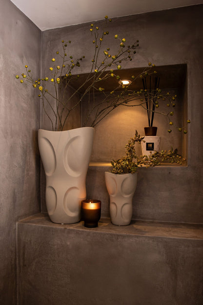 Dayna Grey Oval Ceramic Vase With Pattern L 45x25.0x71.5cm PTMD - Vaas - PTMD - livinglovely.nl