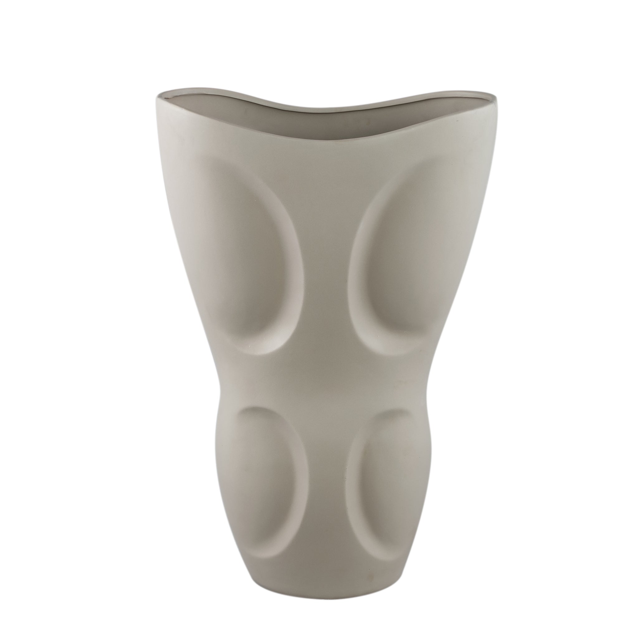 Dayna Grey Oval Ceramic Vase With Pattern L 45x25.0x71.5cm PTMD - Vaas - PTMD - livinglovely.nl