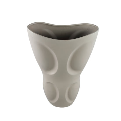 Dayna Grey Oval Ceramic Vase With Pattern M 31.5x18.5x50.5cm PTMD - Vaas - PTMD - livinglovely.nl