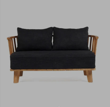 De Malawi Tweezitter - Naturel Zwart - Outdoor bank - Bazar Bizar - livinglovely.nl