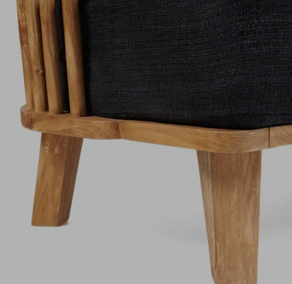 De Malawi Tweezitter - Naturel Zwart - Outdoor bank - Bazar Bizar - livinglovely.nl