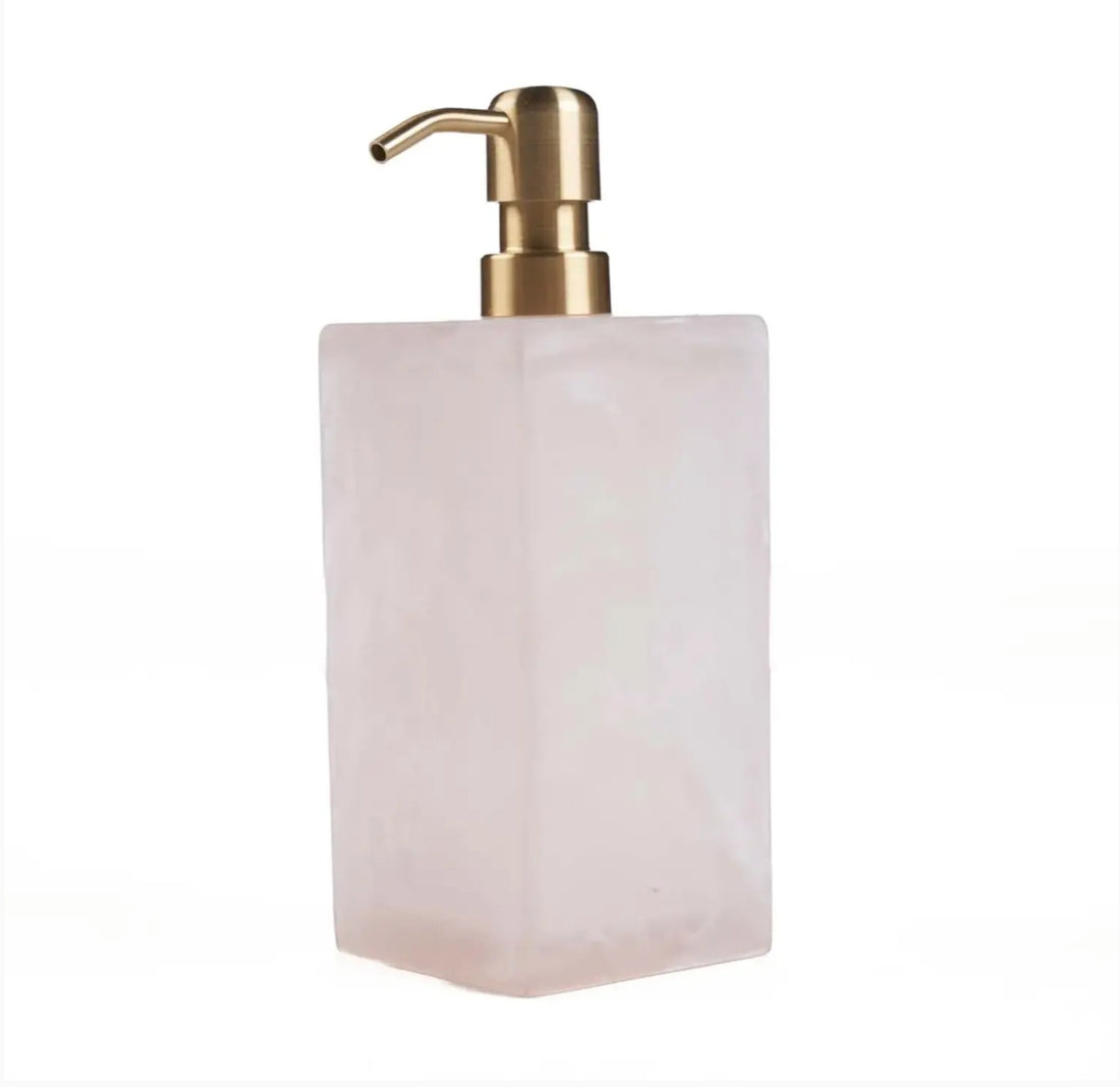 De Resin Zeepdispenser- Roze Wit - Keukenaccessoire - Bazar Bizar - livinglovely.nl