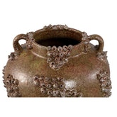 Deisy Green Ceramic Jar With Handles Rough Coral S van PTMD, detail van de ruwe koraalstructuur