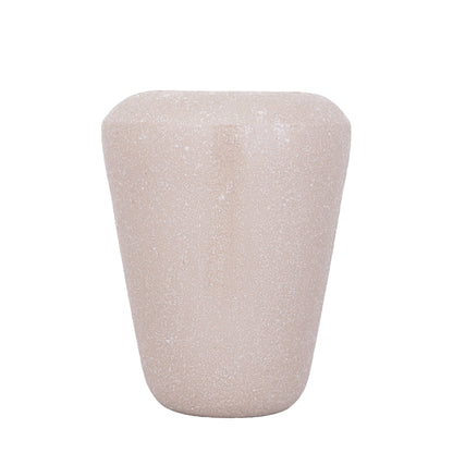 Dezia Pot Beige Mozaïek Hoog Medium van PTMD, vooraanzicht van de hoge ijzeren pot met beige mozaïek op wit
