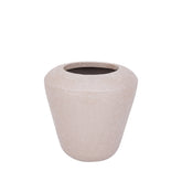 Dezia Pot Beige Mozaïek Hoog Small van PTMD, ander aanzicht van de hoge ijzeren pot met beige mozaïek