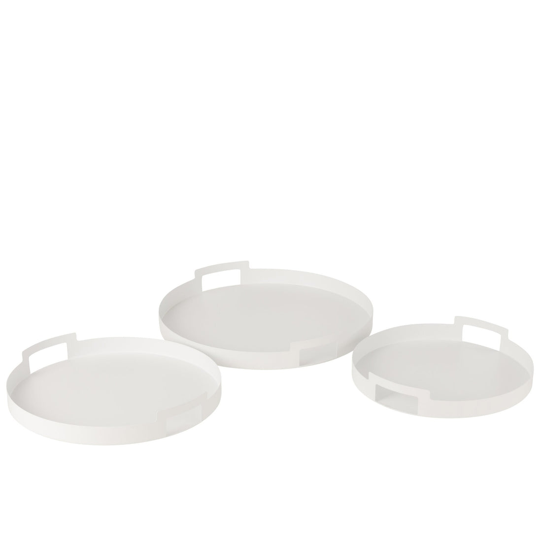 Dienblad Rond Metaal Wit Set van 3 J-Line