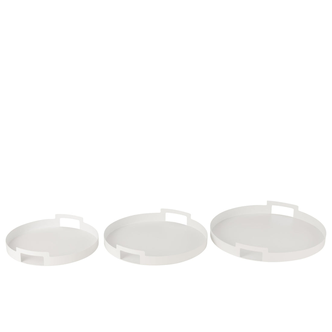 Dienblad Rond Metaal Wit Set van 3 J-Line