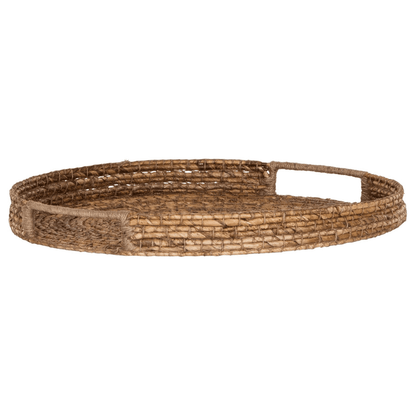 Dienblad Santa Gertrudis van MUST Living, bovenaanzicht van het ronde blad in warme naturel tint