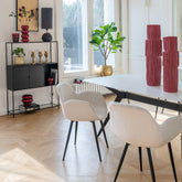 Dinning Chair Fabric/Metal White - - J-Line - livinglovely.nl