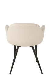 Dinning Chair Fabric/Metal White - - J-Line - livinglovely.nl