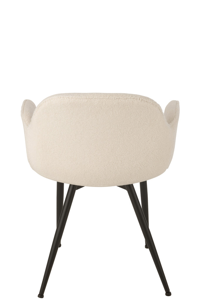 Dinning Chair Fabric/Metal White - - J-Line - livinglovely.nl
