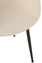 Dinning Chair Fabric/Metal White - - J-Line - livinglovely.nl