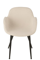 Dinning Chair Fabric/Metal White - - J-Line - livinglovely.nl
