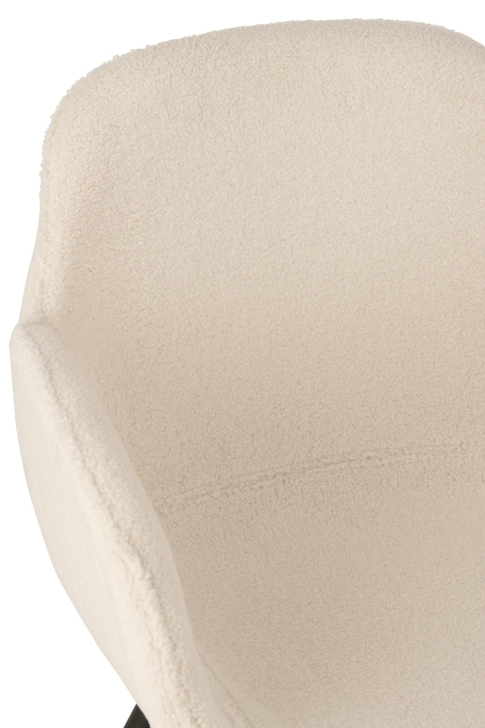 Dinning Chair Fabric/Metal White - - J-Line - livinglovely.nl