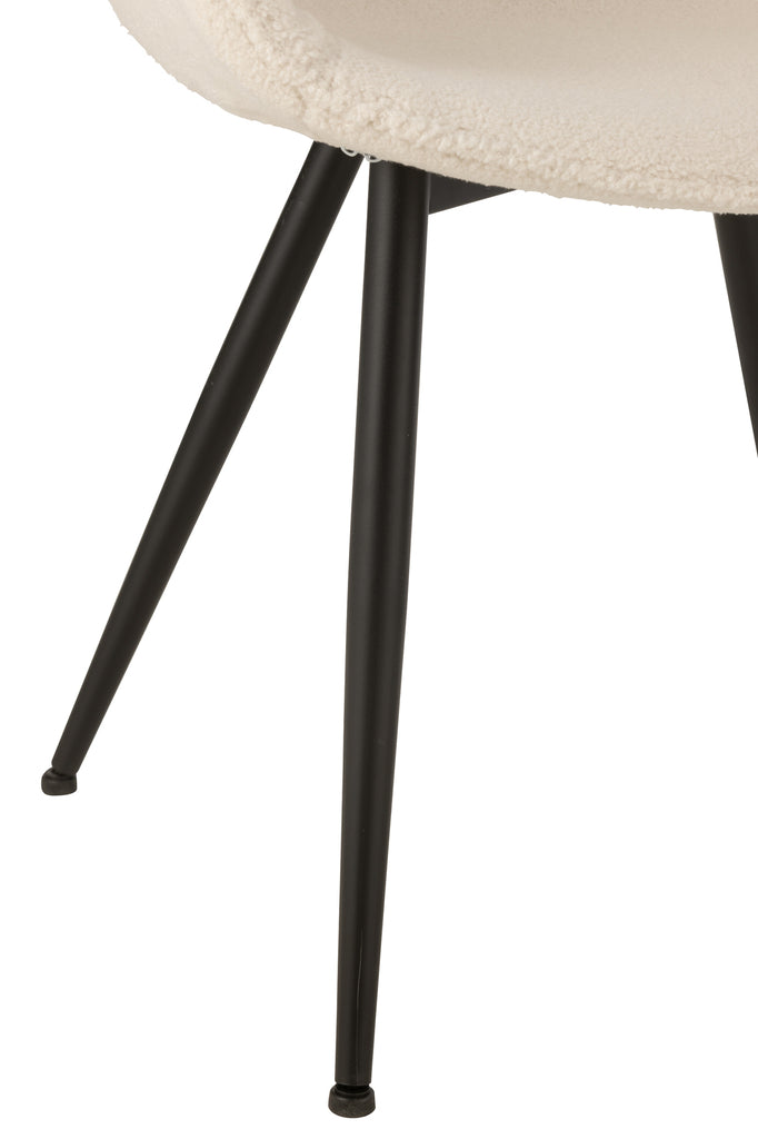 Dinning Chair Fabric/Metal White - - J-Line - livinglovely.nl