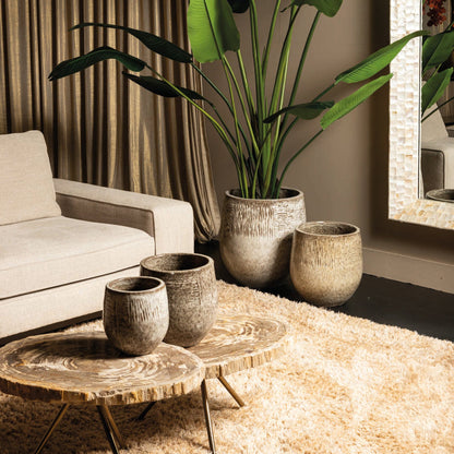 Donnie Beige Keramische Potten Set van 4 PTMD - Pot - PTMD - livinglovely.nl