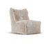 Doodle Junior Lounge Seat Cream White van Laui Lounge, compacte roomwitte furry loungestoel schuin van links voren