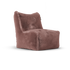 Doodle Junior Lounge Seat Soft Pink van Laui Lounge, compacte poederroze furry loungestoel schuin van links voren