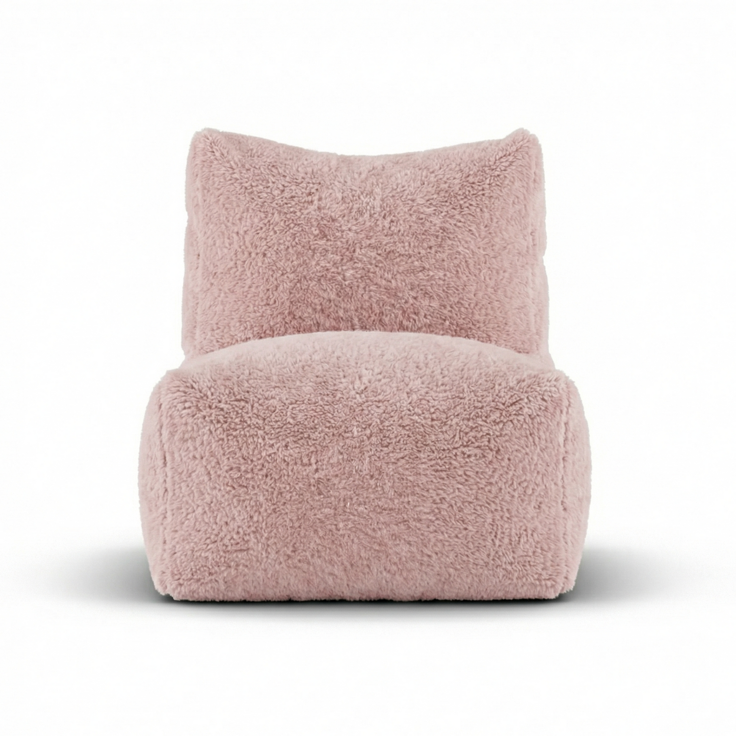 Poederroze Doodle loungestoel van Laui Lounge van voren, met brede zitting van 68 centimeter