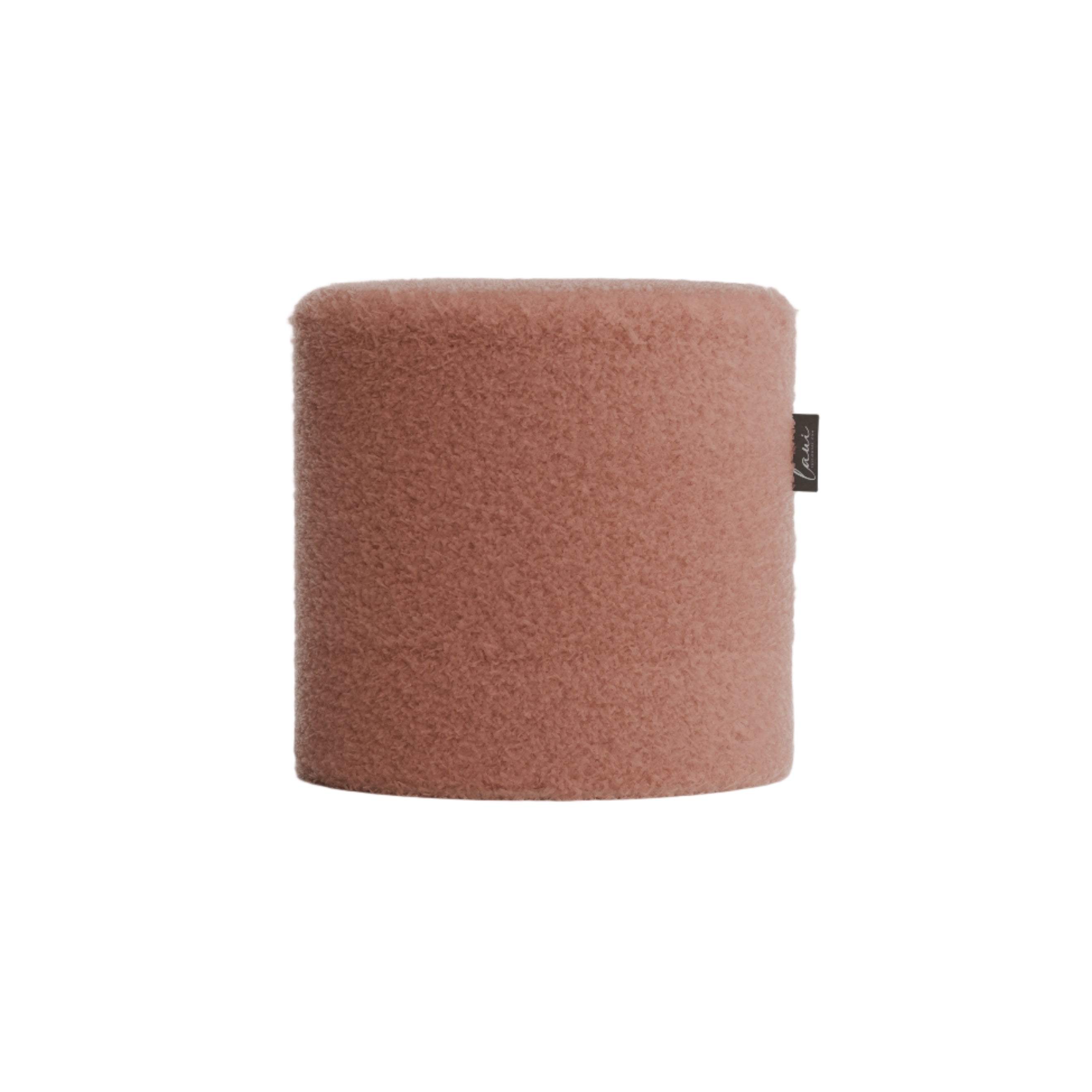 Laui Lounge Doodle Round Pouf Ø44 in Soft Pink, ronde oudroze poef voor binnen