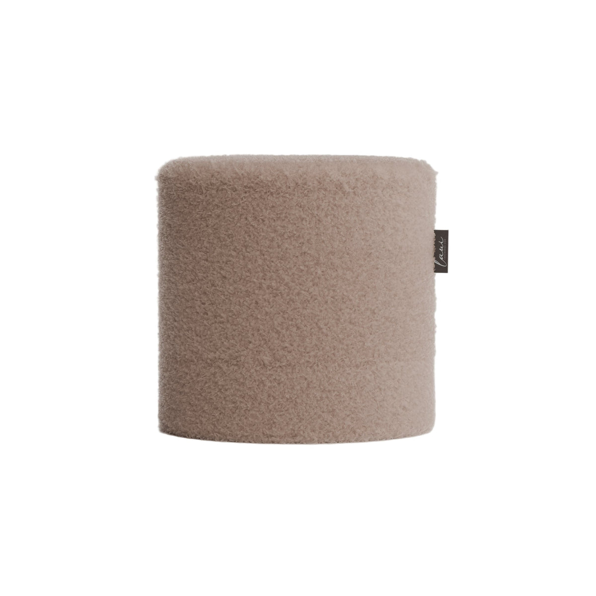 Laui Lounge Doodle Round Pouf Ø44 in Taupe, ronde grijsbruine poef met doodle print