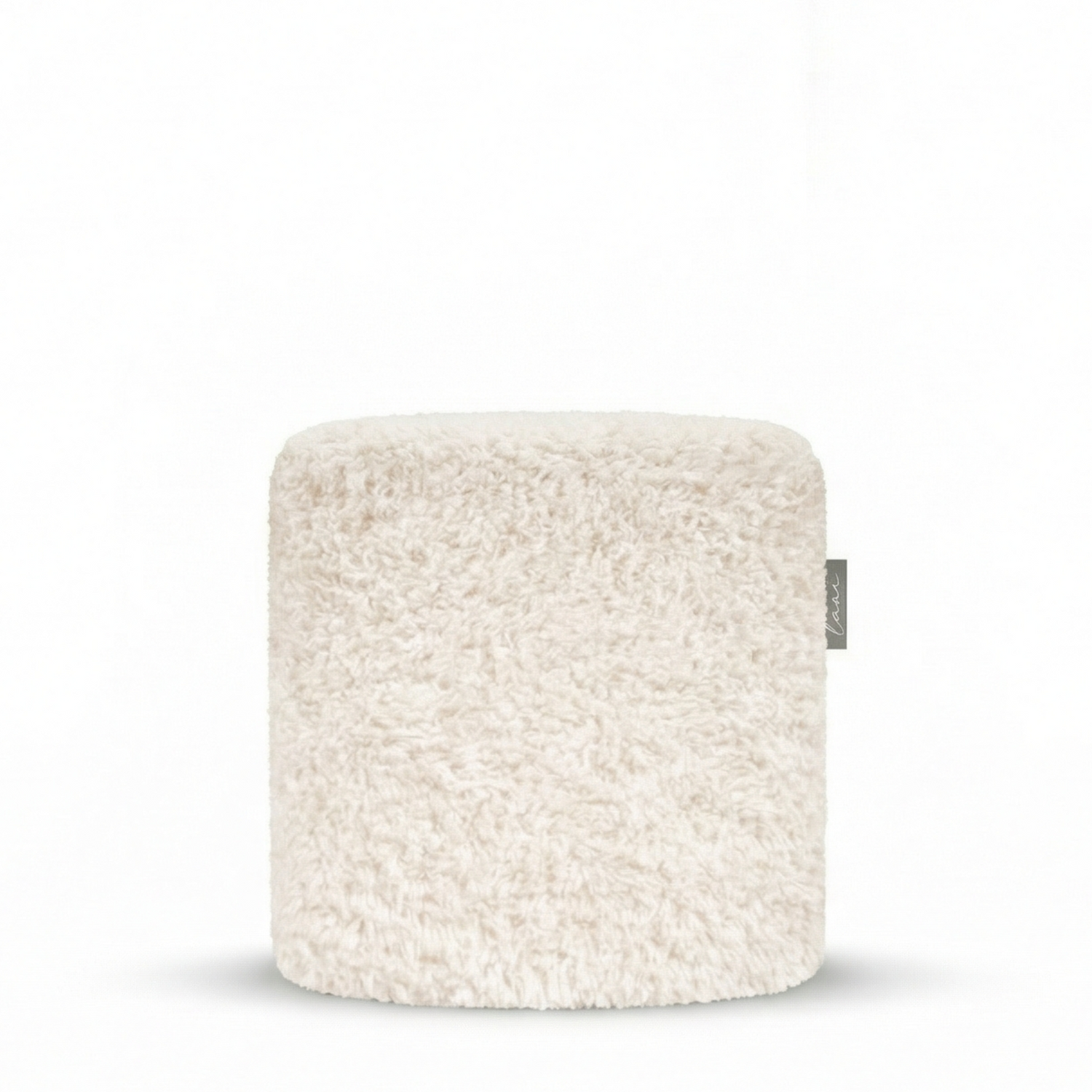 Laui Lounge Doodle Round Pouf Ø44 in White Cream, ronde poef met handgetekende print