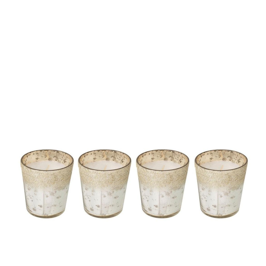 Doos 4 Geurkaars Deluxe Glas Zilver 21uur - Geurkaars - J-Line - livinglovely.nl