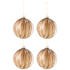 Doos van 4 Kerstballen Spots Glas Bruin/Goud Large - Kerstbal - J-Line - livinglovely.nl