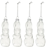 Doos Van 4 Konijnen Hanger Glas Transparant - Paas - J-Line - livinglovely.nl