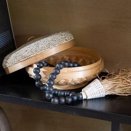 Dozen Elia Bamboe Naturel Set van 2 - Mand - J-Line - livinglovely.nl