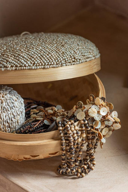 Dozen Elia Bamboe Naturel Set van 2 - Mand - J-Line - livinglovely.nl