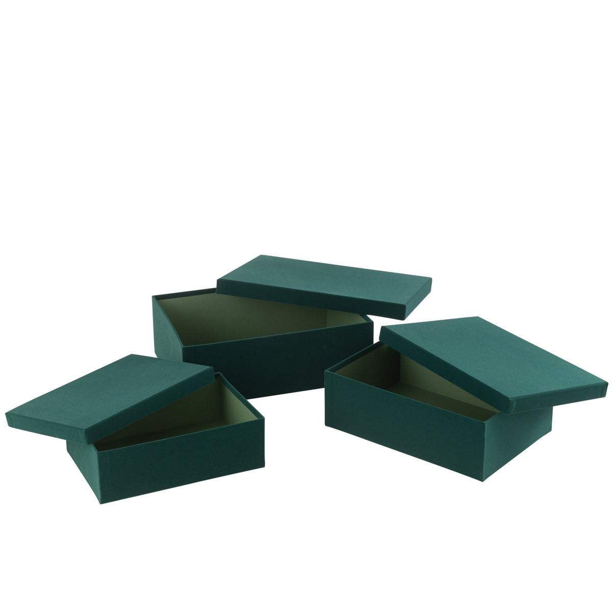 Dozen Rechthoekig Fluweel Papier Groen Set van 3 J-Line