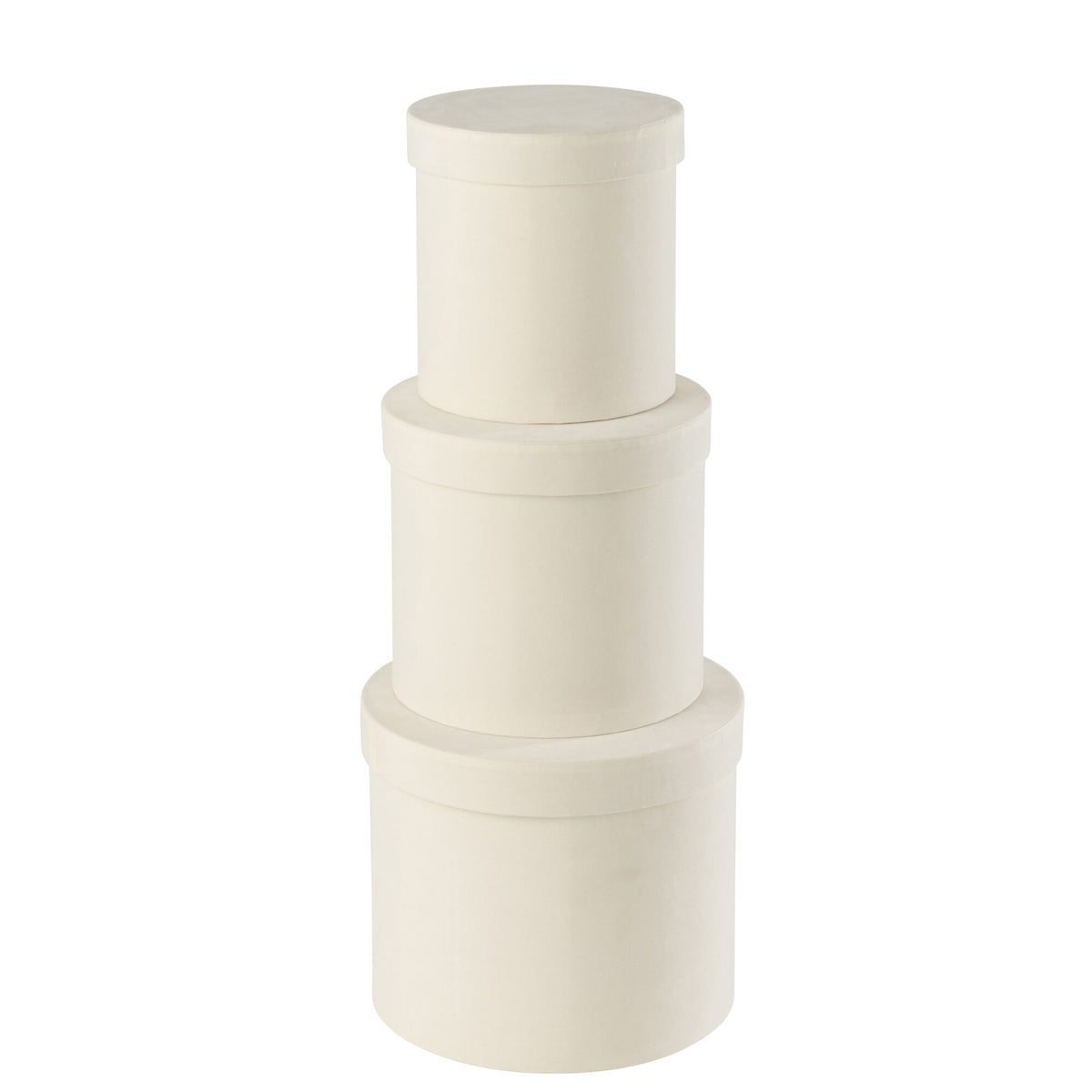 Dozen Rond Fluweel Papier Wit Set van 3 J-Line