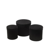 Dozen Rond Fluweel Papier Zwart Set van 3 - Cadeauverpakking - J-Line - livinglovely.nl