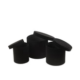Dozen Rond Fluweel Papier Zwart Set van 3 - Cadeauverpakking - J-Line - livinglovely.nl
