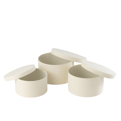 Dozen Rond Plat Fluweel Papier Wit Set van 3 J-Line