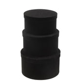 Dozen Rond Plat Fluweel Papier Zwart Set van 3 - Cadeauverpakking - J-Line - livinglovely.nl