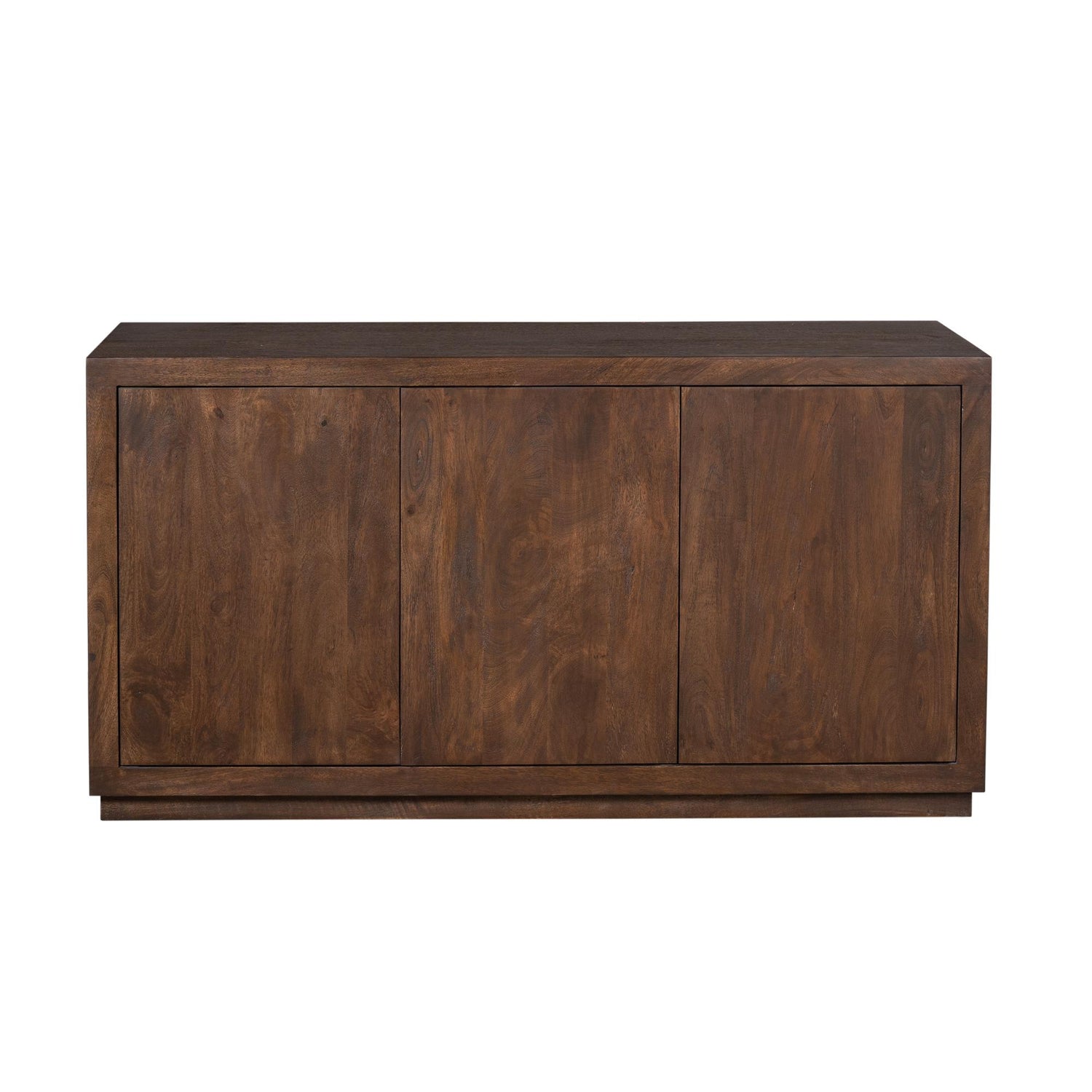 Dressoir Brussel Mangohout Bruin 3 Deuren 150cm van Starfurn met greeploos houten front