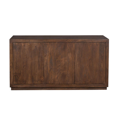 Dressoir Brussel Mangohout Bruin 3 Deuren 150cm van Starfurn met greeploos houten front