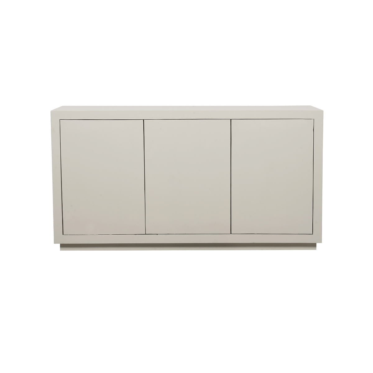 Dressoir Brussel Zand 150cm van Starfurn van opzij gezien, 45 cm diep en 80 cm hoog