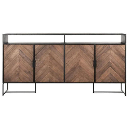 Dressoir Criss Cross No.2 van DTP Home met visgraatpatroon in gemixt hout