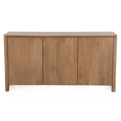 Dressoir Dallas Mangohout Naturel 165cm van Starfurn met drie deuren